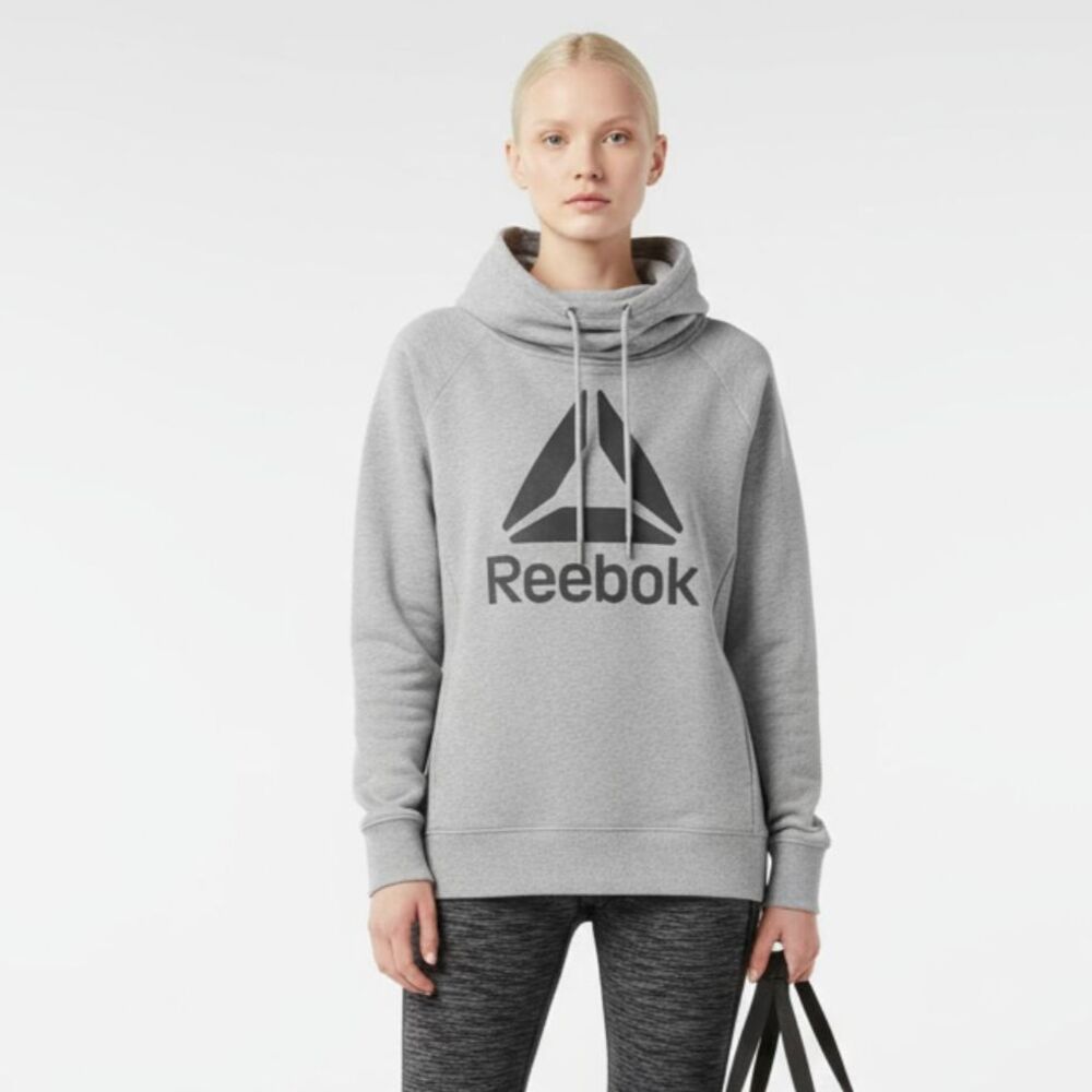 Reebok Gray Long Sleeve Hoodie Sweatshirt 1X‎ New
